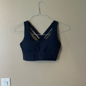 Blue padded sports bra